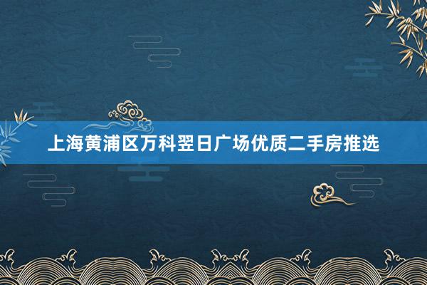 上海黄浦区万科翌日广场优质二手房推选