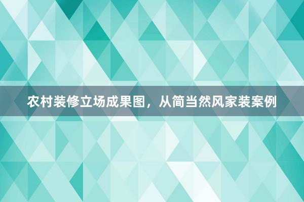 农村装修立场成果图，从简当然风家装案例